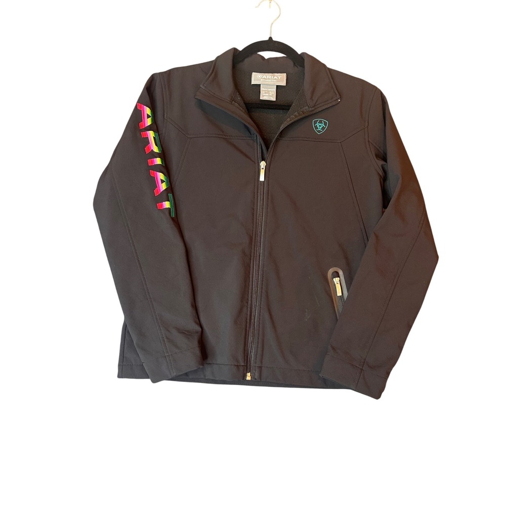 Ariat Kids Team Softshell Jacket Black Youth XL 10038984 Water Resistant